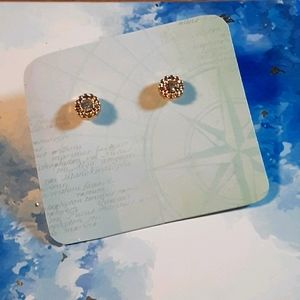 Golden Flower Stud Earrings
